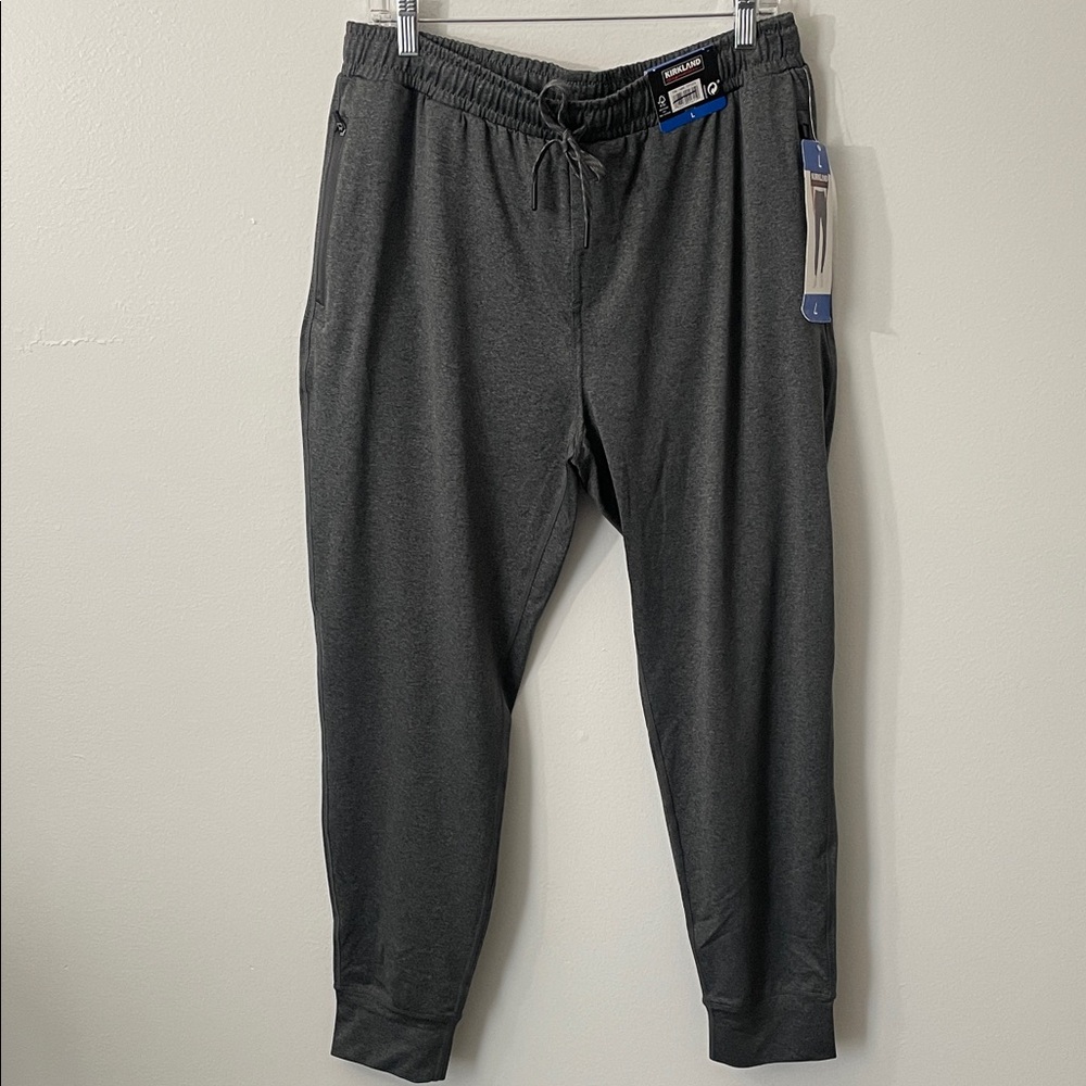 Kirkland Signature Men's Active Jogger Pants Zipper Pockets Gray Size L / Z8